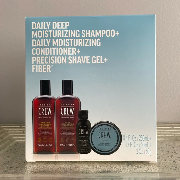 American Crew Deep Moisturizing Kit Shampoo Conditioner Shave Gel+ Styling paste - Picture 2 of 5
